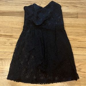 Express Black Strapless Lace Dress